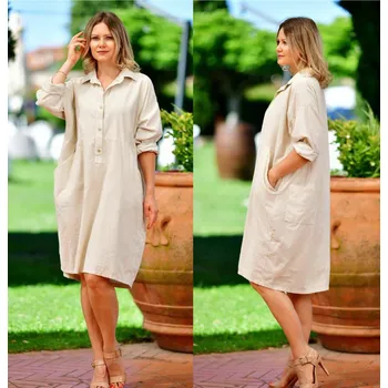 Dámské šaty Košilová šatovka manšestr SF 25422 barva: zelená-petrolejová