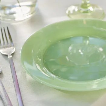 Talíř Ib Laursen Talíř s borosilikátového skla Colours Ø 21 cm zelený