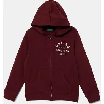 Chlapecká mikina Dětská bavlněná mikina United Colors of Benetton 3J68C505C.G.seasonal burgundské 83X, vel. 130