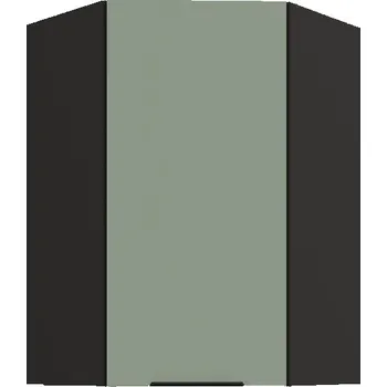 Šatní skříň Vysoká rohová skříňka LUNARA 1 - 60x60 cm, zelená / černá