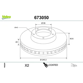 Brzdový kotouč Brzdový kotouč VALEO 673050