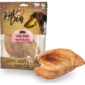Pamlsek pro psa KIDDOG 100% Natural Snack, vepřové ucho 1 ks