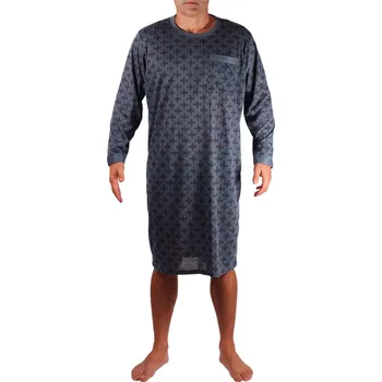 Pánská noční košile Bohouš pánská noční košile dlouhý rukáv XL šedomodrá