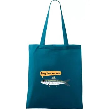 Long time no sea - Taška bavlněná - 42 x 38 cm ( Petrolejová )