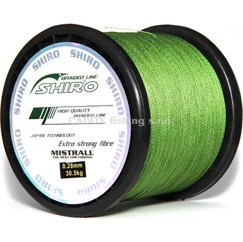 Rybářská šňůra SHIRO - Pletená šňůra zelená - 0,25mm 1000m