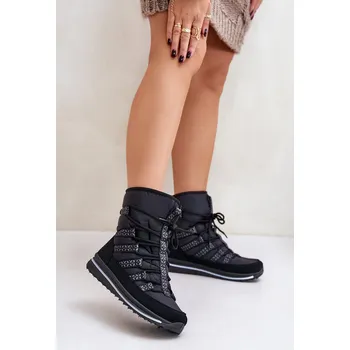 Dívčí sněhule Dámské šněrovací boty do sněhu Progress PROGJ-22-134 Černé 36