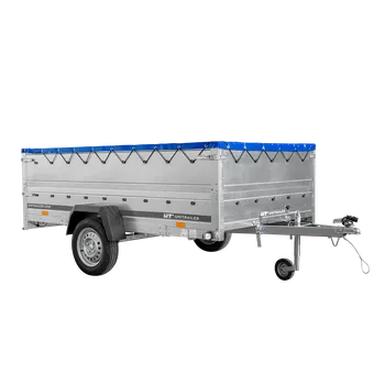 Auto-moto Přívěs za auto na pružinách 264x150 UNITRAILER GARDEN 265/R KIPP s bočnicemi BIS, rámem H-0 a modrým krytem