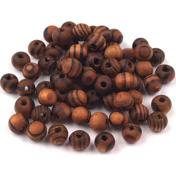 Korálek Dřevěné korálky Strip Ø8 mm, barva 1 borovice střední