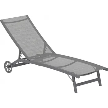 Zahradní lehátko Zahradní lehátko s kolečky | tmavě šedé