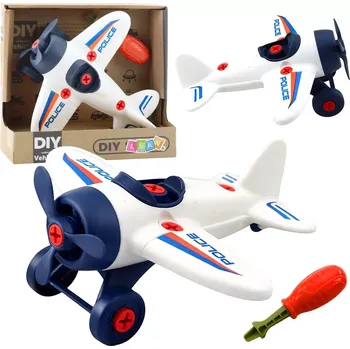 Hračka Kreativní policejní letadlo DIY ke šroubování se šroubovákem
