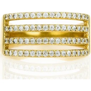 Prsten Flamenco Mystique Prsten z chirurgické oceli pokovený 14karátovým zlatem PST990, velikost prstenu: US6 EU11 Velikost prstenu: US7 EU14