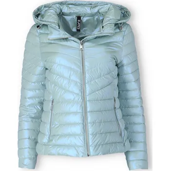 Dámský kabát Jarní bunda krátká lesk FLY 2589 barva: zelená-mint, velikost: XL