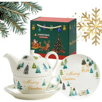 Flamenco Mystique VÁNOČNÍ SADA - džbán s hrnkem a podšálkem v dekorativní krabičce KB27