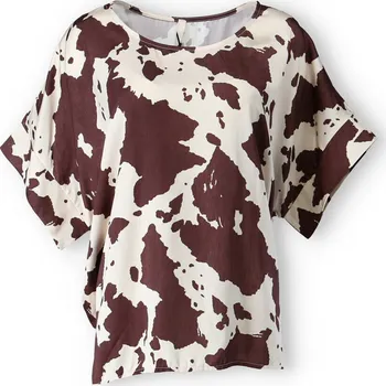 Halenka oversize zvířecí vzor 50118 barva: hnědá