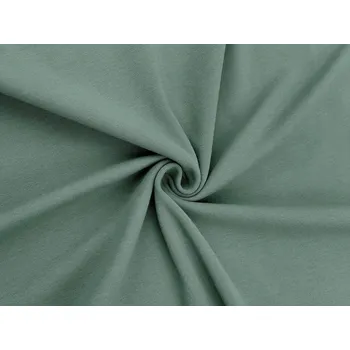 Úplet bavlněný elastický hladký / náplet, střední, 50 (451) zelená šalvěj světlá