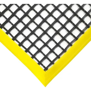 Rohožka Flomat Černo-žlutá univerzální protiskluzová olejivzdorná průmyslová rohož (mřížka 22 x 22 mm) - 150 x 100 x 1,2 cm