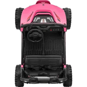 Dětské elektrovozidlo Beneo Elektrické auto T-REX Ride 4x4 dvoumístné 24V, růžové, MP3 přehrávač se vstupem USB/AUX, pohon 4x4, lithiová baterie, odpružení, dálkové ovládání, LED světla
