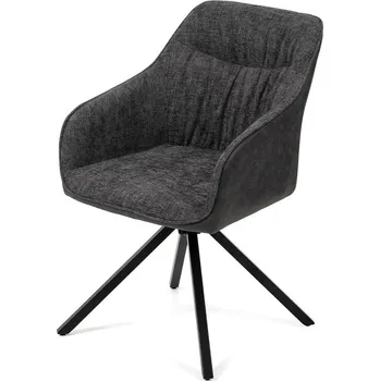 Jídelní židle Vikio Jídelní židle otočná s područkami tmavě šedá HJZ103TS