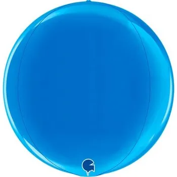 Balónek Koule modrá 4D 38cm/15" fóliový balónek nafukovací