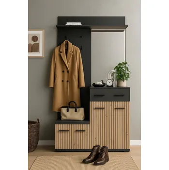 Předsíňová stěna Nábytek Pyramida, s.r.o. ZEMURA malá předsíňová sestava, dub Artisan/antracit