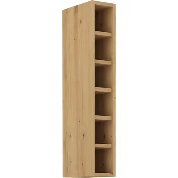 Kuchyňská skříňka Vysoká otevřená skříňka LUNARA - šířka 15 cm, dub artisan