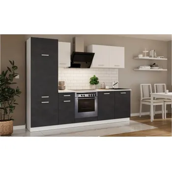 Kuchyňská pracovní deska Rovná kuchyňská linka 260/260 cm ZAIRA - matera / bílá