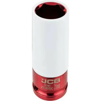 Gola hlavice JCB HLOUBKÝ NÁDSTAVEC na ALU KOLA s OCHRANNOU RUKAVICÍ 1/2" 21mm Cr-Mo