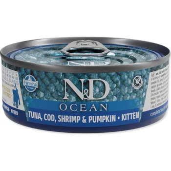 Krmivo pro kočku Konzerva N&D Kitten Ocean Tuna, Cod, Shrimp & Pumpkin 70g-KS