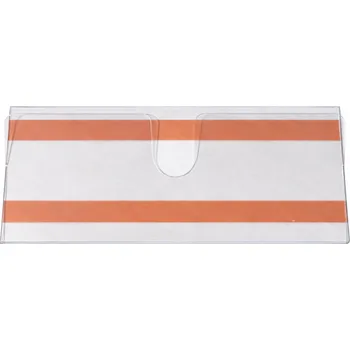 PLASTOVÝ DRŽÁK NA BEDNY 04 - čirá samolepka 100x210mm - čirá samolepka - 1 ks