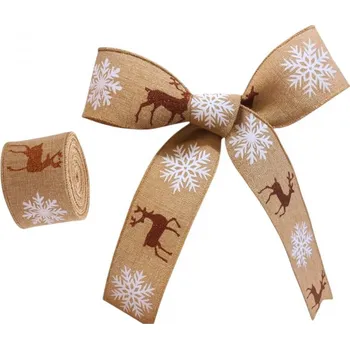 Stuha Flamenco Mystique Vánoční stuha na mašli, vánoční dárková stuha 5cm x 2m KSN134