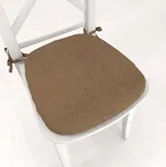 Oblý podsedák z imitace broušené kůže Alcantara ALC-015 Světle hnědý - 39x37x3 cm