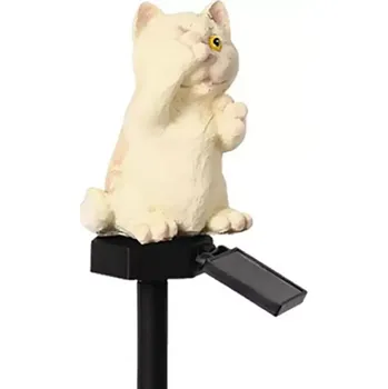 Venkovní osvětlení Solární zahradní lampa ve tvaru kočky LED
