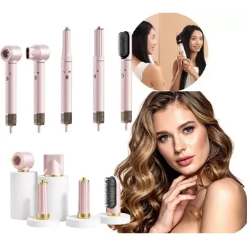 Fén Růžový multifunkční fén a styler 5v1 s ionizací, 3 teploty