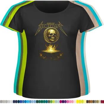 Dámské tričko damske-levne-bavlnene-tricko-digi-potisk-mince-s-lebkou Barva: Black -černá, velikost: 6XL