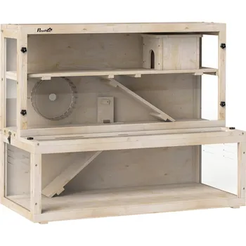 Dřevěná klec pro křečky 100 x 50 x 84 cm | přírodní