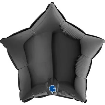 Balónek Hvězda černá NB 18"/46cm fóliový balónek nafukovací
