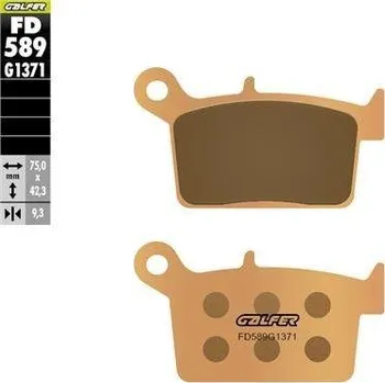 Brzdová destička GALFER brzdové destičky sintrované barva zlatá STREET SWM zadní (GALFER brzdové destičky sintrované barva zlatá STREET SWM zadní)