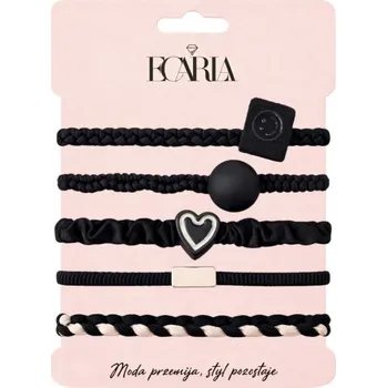 Flamenco Mystique Sada 5 gumiček v 1 na odznak, černá SMILE, srdíčko GUM185CZ