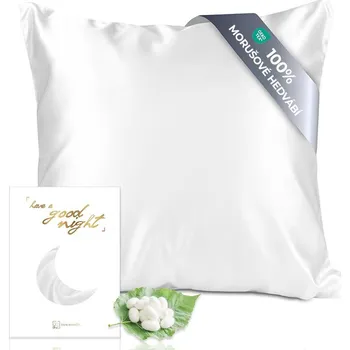 Povlak na polštářek Hedvábný povlak na polštář 40x40cm bílý: 40x40cm