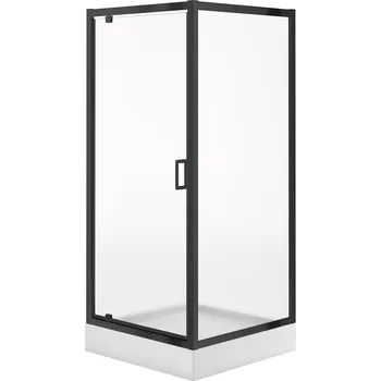 CERSANIT ARTECO Square sprchová kabina 90x190 černá s vanou TAKO 90x16 S913-022
