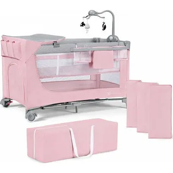 Dětská postýlka Kinderkraft Cestovní postýlka Leody s příslušenstvím růžová