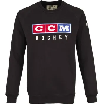 Pánská mikina CCM Mikina CCM Vintage Fleece Crew YTH, Barva BLK, Velikost M 1012408