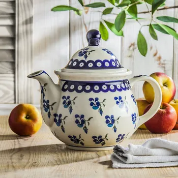 Konvice na čaj Konvička na čaj a kávu Bolesławiec keramika 1,6 l - dek. 890 (druhý druh)