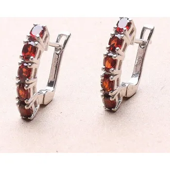 Náušnice Náušnice stříbrné s broušenými granáty Ag 925 015915 GT 2,0 cm, 3,8 g