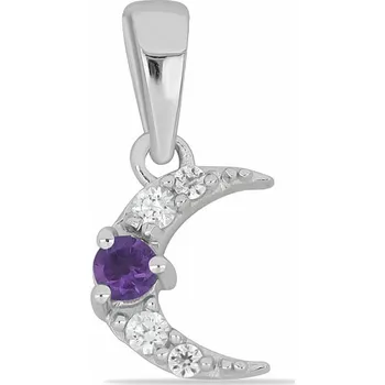 Přívěsek Přívěsek stříbrný s broušeným africkým ametystem a zirkony Ag 925 039244 AFAM 1,0 cm, 0,85 g