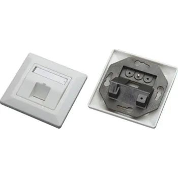 Síťový konektor XtendLan Zásuvka 1x RJ-45, neosazená, pod omítku, šikmý vývod, krytka proti prachu