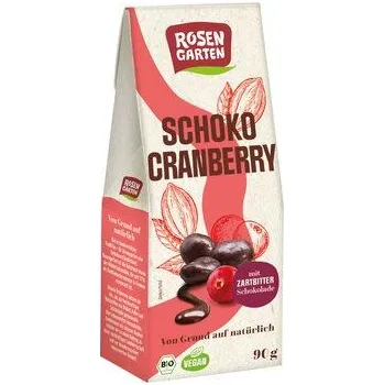 Sušené ovoce Rosengarten Brusinky v hořké čokoládě 90g bio BIO VEGAN Množství: 1 ks