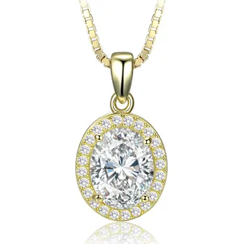 Náhrdelník Luxusní pozlacený stříbrný náhrdelník se zirkonem