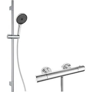 Sprchový set kielle Sprchový set s termostatickou baterií, tyčí, hadicí a sprchovou hlavicí, chrom - 20602SNT30