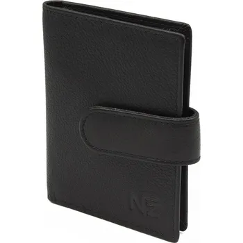 Obal na doklad Černé kožené pouzdro na karty s velkou kapacitou Nivasaža N160